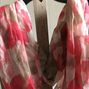 Infinity scarf butterfly 🦋 print coral and tan/beige